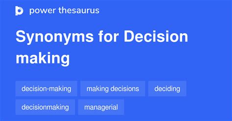 Synonym Decision Making