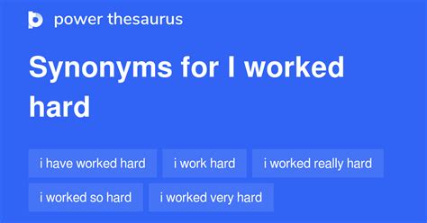 Synonym Worked Hard