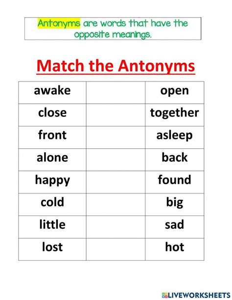 Synonyms And Antonyms Worksheet Worksheets 99worksheets Synonym Worksheets First Grade - Synonym Worksheets First Grade