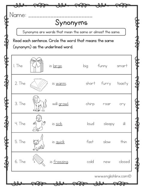 Synonyms Are Similar 4th Grade Synonym Worksheets Synonyms For Fourth Grade - Synonyms For Fourth Grade