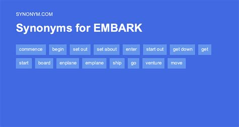 Synonyms For Embark