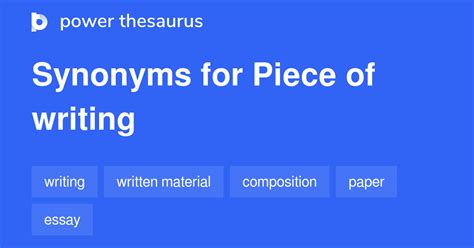 Synonyms For Piece Of Writing Englishthesaurus Com Piece Of Writing Synonym - Piece Of Writing Synonym