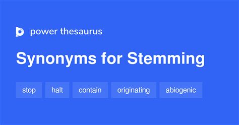 Synonyms For Stemming