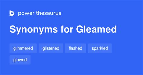 Synonyms Of Gleamed
