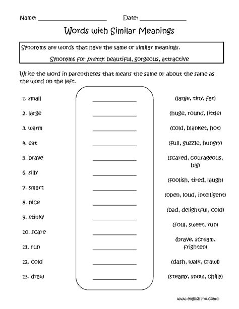 Synonyms Worksheets For 4th Grade   Synonyms Are Similar 4th Grade Synonym Worksheets - Synonyms Worksheets For 4th Grade