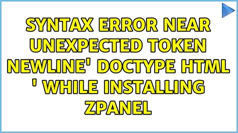 syntax error near unexpected token newline ubuntu