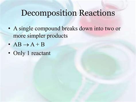 Synthesis Or Decomposition Single Reactant