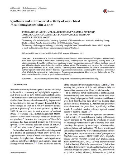 Full Download Synthesis And Antibacterial Activity Of New Chiral N 