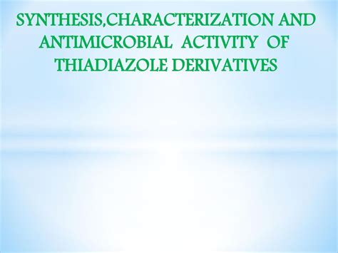 Full Download Synthesis Characterization And Anti Microbial Activity Of 