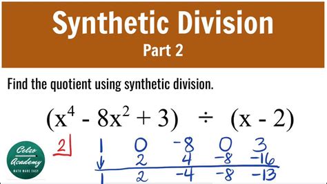 Synthetic Division Examples Solutions Videos Online Math Help Synthetic Division Worksheet Answers - Synthetic Division Worksheet Answers