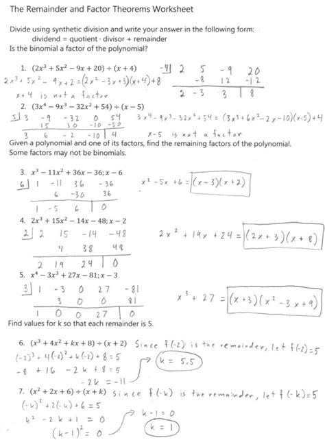 Synthetic Division Worksheet With Answers Algebra 2 Synthetic Division Worksheet - Algebra 2 Synthetic Division Worksheet