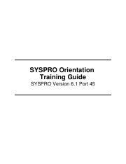Syspro Orientation Training Guide Search