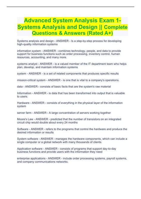 System Analysis And Design Exam Questions And Answers Doc