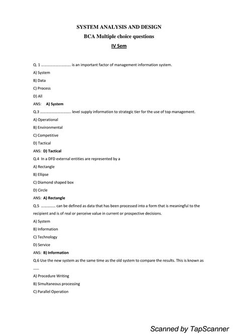 Read System Analysis And Design Sample Question Paper 