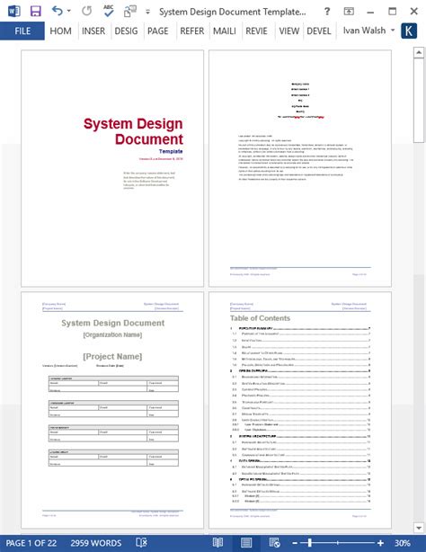 Read Online System Design Document Template Va 