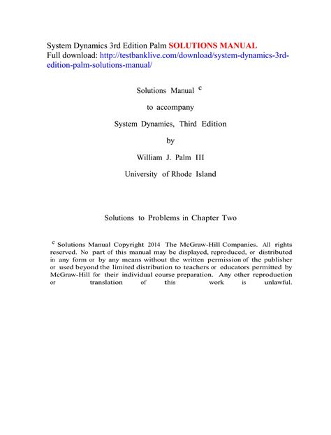 Read System Dynamics 3Rd Edition Solution Manual 