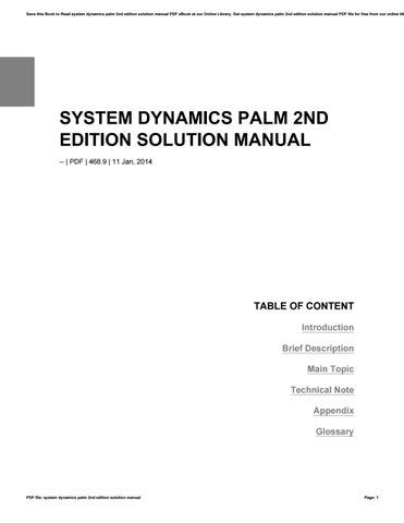 Download System Dynamics Palm 2Nd Edition Solutions 