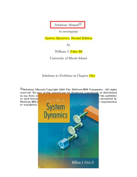 Read System Dynamics Second Edition Solution Manual 
