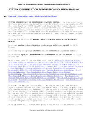 Download System Identification Soderstrom Solution Manual Problems 