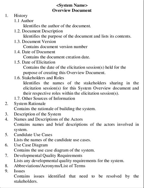 Read Online System Overview Document Template 