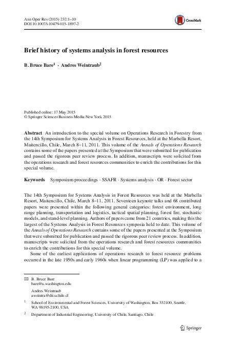 Systems Analysis In Forest Resources Proceedings Of The Eighth Symposium Held September 27 30 2000 Snowmass Village Colorado Usa Managing Forest Ecosystems