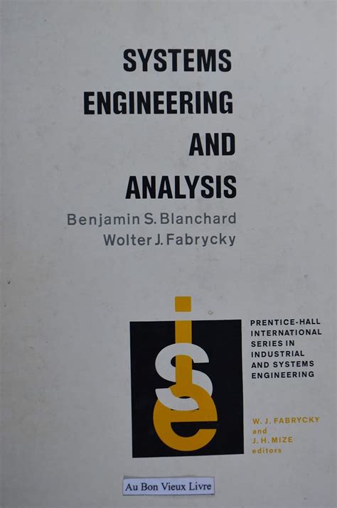 Systems Engineering Analysis Benjamin S Blanchard