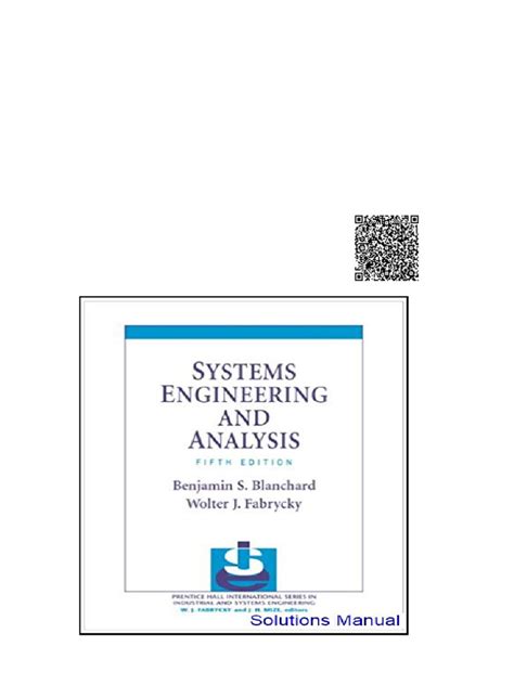 Systems Engineering And Analysis 5th Edition Benjamin