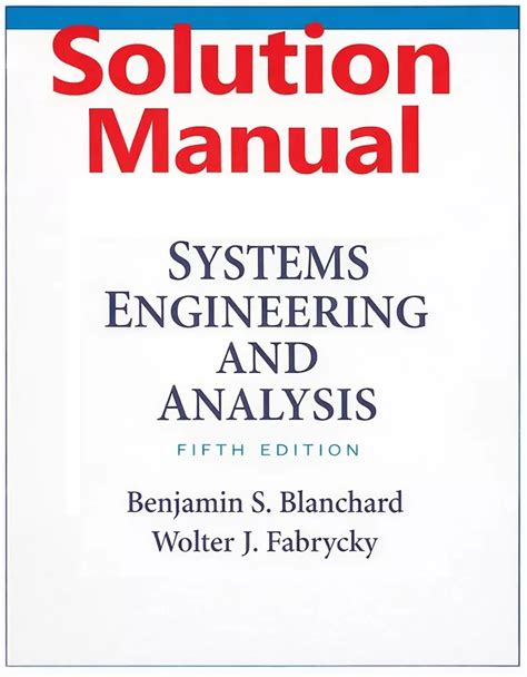 Systems Engineering And Analysis Solution Blanchard