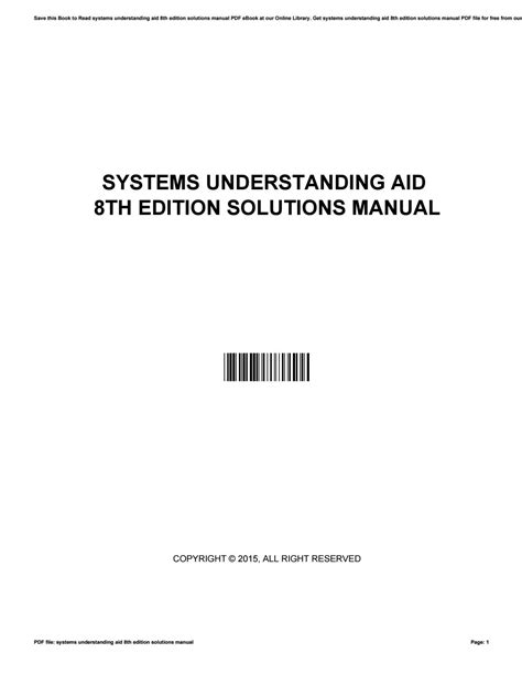 Read Online Systems Understanding Aid 8Th Edition Solutions Free 