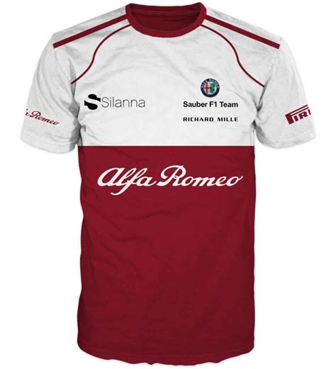 t shirt alfa romeo racing F1 2024 black white