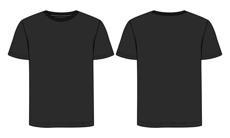 T Shirt Mock Up Vector Art Icons And Download Mockup Kaos Hitam Polos Depan Belakang Psd - Download Mockup Kaos Hitam Polos Depan Belakang Psd