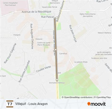 t7 Itinéraire: Horaires, Arrêts & Plan - Décines Ol Vallée ... - Moovit