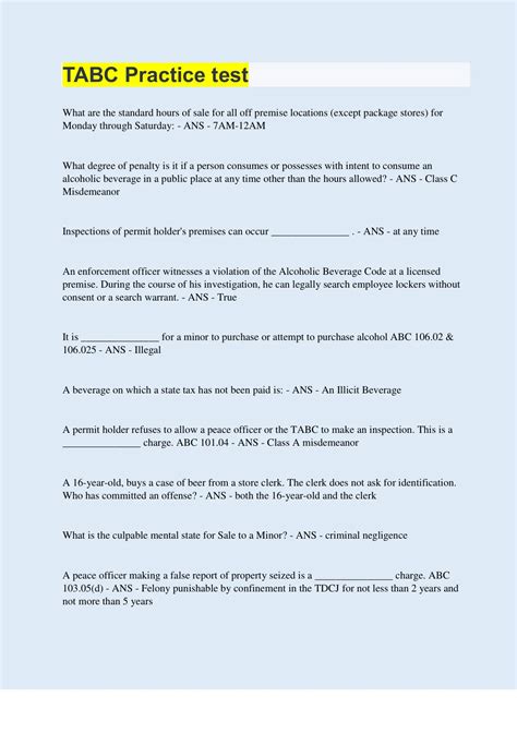 Download Tabc Practice Test Guide Tabc2Serve Com 