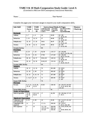 Read Tabe Math Computation Study Guide 