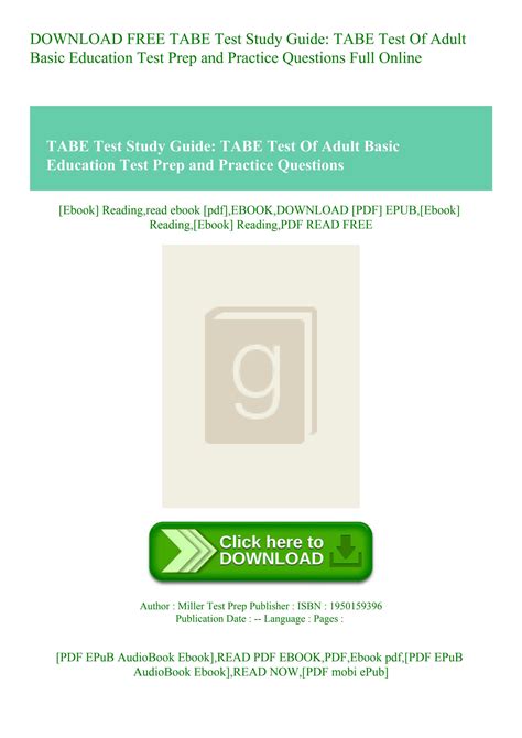 Read Online Tabe Test Study Guide Download 