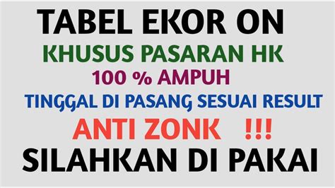 TABEL EKOR HK - Nomor Pengeluaran HK ~ Togel HK Pools ~ Keluaran HK Hari Ini