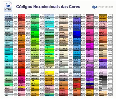 Tabela De Cores Html