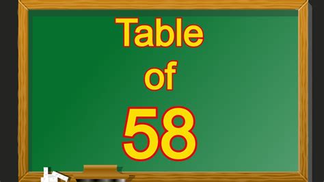 Table Of 58 Learn 58 Times Table Multiplication Math 58 - Math 58