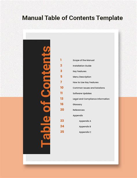 Table Of Contents Admin