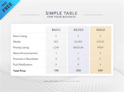 table psd free download