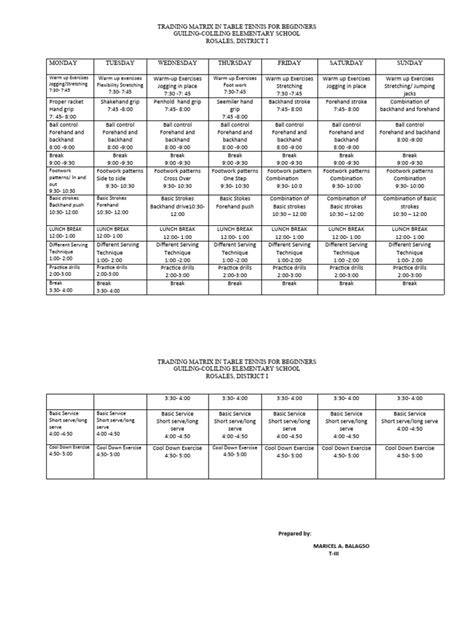 table tennis training log and diary table tennis