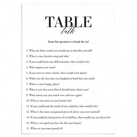 Table Topics Questions
