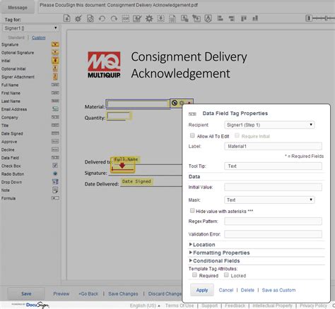 tabs Docusign Prefilling fields with Java and XML does not appear to
