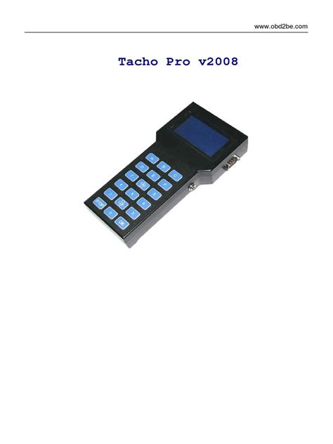 Tacho Pro Manual