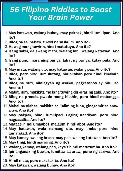 Tagalog Brain Teasers