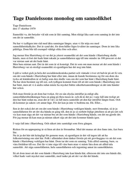 tage danielsson sannolikhet