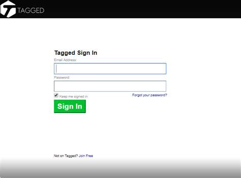 tagged sign in tagged login page