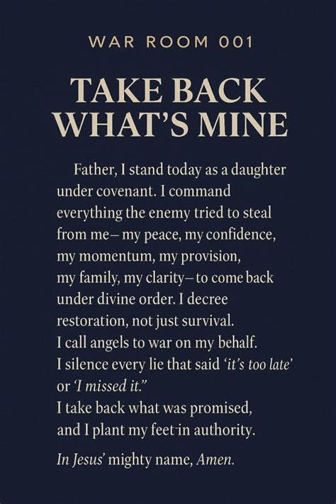 Take Back Prayer Points By Elisha Goodman