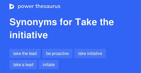 take initiative - WordReference.com English Thesaurus