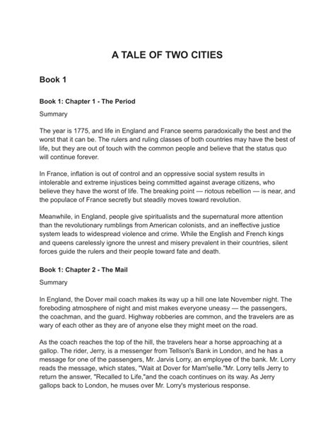 Tale Of 2 Cities Summary